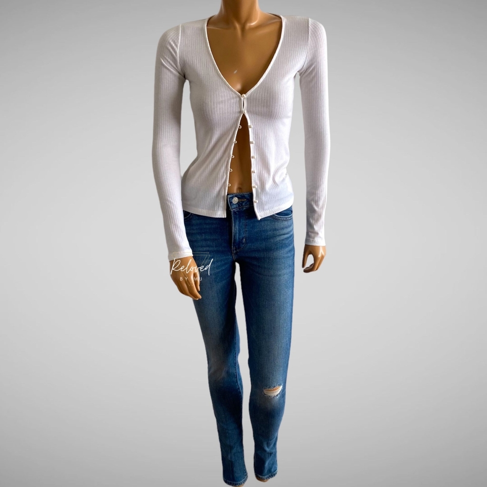 Aritzia Wilfred Ribbed Button Up Light Cardigan XS